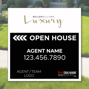 Order Keller Williams Luxury directional signs at MySignHQ.com. Elegant, durable signs to guide clients to premium real estate listings.